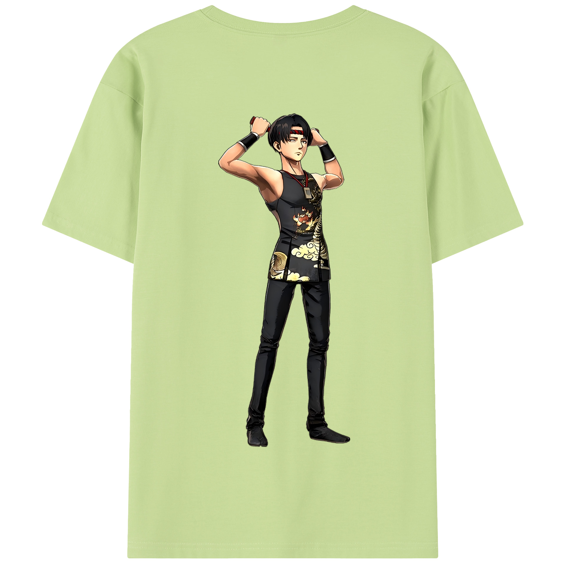 （画像用） 進撃の巨人 リヴァイ·アッカーマン Attack on Titan Levi Ackerman 綿100％半袖Tシャツ（背面プリント）